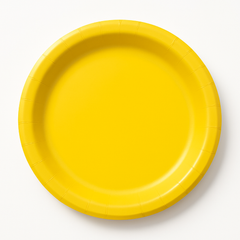 Vibrant Yellow 8.5" Round Paper Plates - 20 Pack