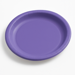 8.5" Round Purple Paper Plates