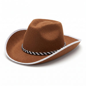 Kids' Brown Cowboy Hat with Adjustable Chinstrap