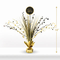 "Happy Birthday" Gold Starburst Centerpiece Spray