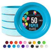 7 In. Turquoise Paper Plates - 50 Ct.