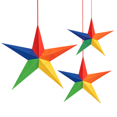 3D Rainbow Star Hanging Decorations