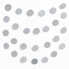 Silver Glitter Polka Dot String Decorations - 7" Length, 6 Pack