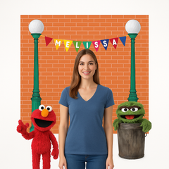 Personalized Sesame Street Backdrop Kit for Kids' Birthday Parties