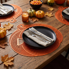 Jack-O'-Lantern Vinyl Placemat - Reusable Halloween Table Decor