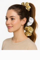 Gold Hair Scrunchies - 3 Pack