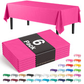 Cerise Plastic Table Covers | 6 Pack - 54 In. x 108 In.