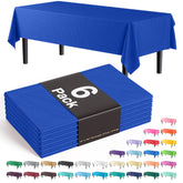 Premium Dark Blue Plastic Table Covers | 6 Pack - 54 In. x 108 In.