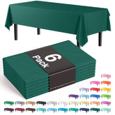 Dark Green Plastic Table Covers | 6 Pack - 54 In. x 108 In.