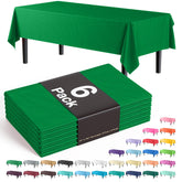 Premium Emerald Green Plastic Table Covers | 6 Pack - 54 In. x 108 In.