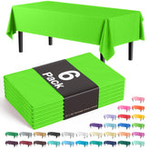 Premium Lime Green Plastic Table Covers | 6 Pack - 54 In. x 108 In.
