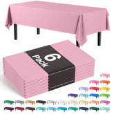 Premium Pink Plastic Table Covers | 6 Pack - 54 In. x 108 In.