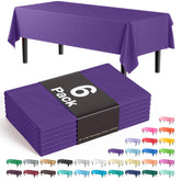 Purple Plastic Table Covers | 6 Pack - 54 In. x 108 In.