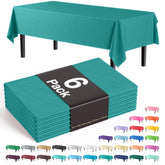 Teal Plastic Table Covers | 6 Pack - 54 In. x 108 In.