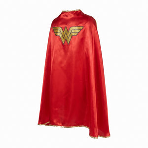 Kids' DC Wonder Woman Cape, Red/Gold, Wearable Costume Accessory for Halloween - One Size (30" long)