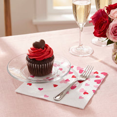 Valentine's Day "Cross My Heart" Beverage Napkins - 16 Pack - 5 In. X 5 In.
