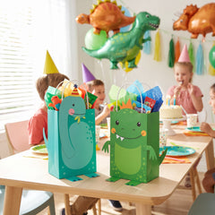 Dino-Mite DIY Dinosaur Kraft Gift Bag Kit - 8 Pack