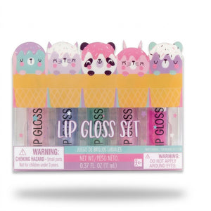 Sweet Animal Glitter Lip Gloss Set - 5 Pack