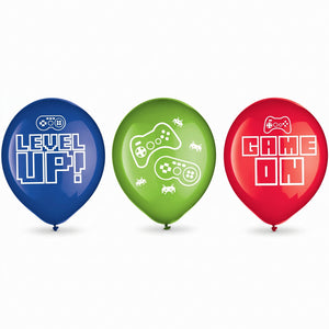 Gamer Party Printed Latex Balloons - 12ct