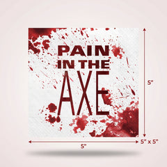 "Get Axed" Halloween Beverage Napkins - 5 In. X 5 In.