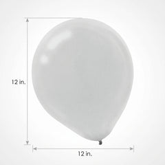 Silver Pearl Latex Balloons, 12-Inch, 15-Pack