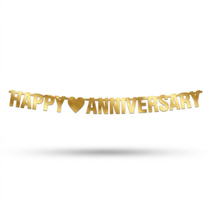 Gold "Happy Anniversary" Letter Banner