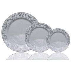 7.5 In. Silver Leaf Premium Plates | 10 Count