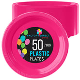 7 In. Cerise Plastic Plates | 50 Count