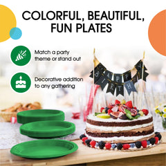 7 In. Emerald Green Plastic Plates | 50 Count
