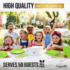 7 In. Lime Green Plastic Plates | 8 Count