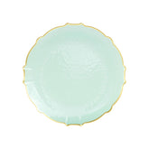 7.5 In. Mint/Gold Petal Plates | 20 Count