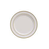 7.5 In. Cream/Gold Line Design Plates | 10 Count