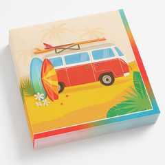 Summer Beach Life Beverage Napkins, 100-Count - 5 In. X 5 In.