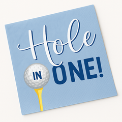 "Hole in One" Golf-Themed Beverage Napkins - 40 Pack