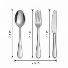 Premium Metallic Silver Cutlery Set - 80 Count
