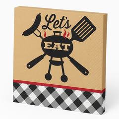 Summer BBQ Black Gingham Lunch Napkins - 40 Pack