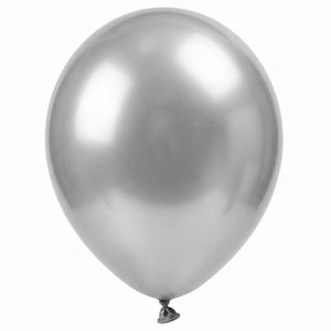 100ct 11" Silver Latex Balloons - Elegant Metallic Shine