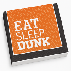 Basketball "Eat Sleep Dunk" Luncheon Napkins - 6.5 In. x 6.5 In. - 36 Pack