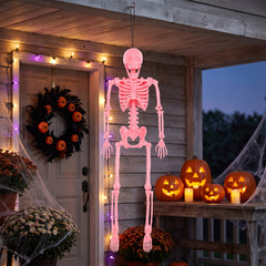 16-Inch Pink Skeleton Halloween Decoration