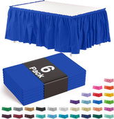Dark Blue Plastic Table Skirt | 6 Pack