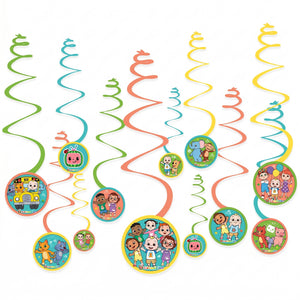 CoComelon Spiral Swirl Hanging Decorations, 12-Pack