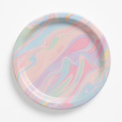 Pastel Marble 10" Round Paper Plates
