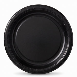 Black 8.5" Round Paper Plates - 16 Count