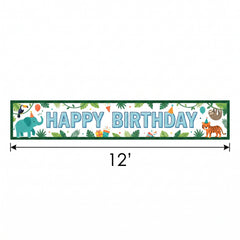 Jungle Theme Happy Birthday Banner