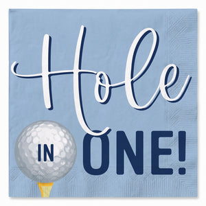 "Hole in One" Golf-Themed Beverage Napkins - 40 Pack - 6.5 In. X 6.5 In.
