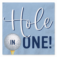 "Hole in One" Golf-Themed Beverage Napkins - 40 Pack - 6.5 In. X 6.5 In.