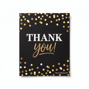 Black and Gold Birthday Thank You Card