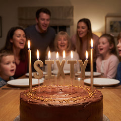 Golden Age 60th Birthday Candle Pick Set