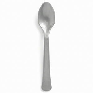 Silver Heavy-Duty Plastic Spoons, 50-Count - 7.5 in.