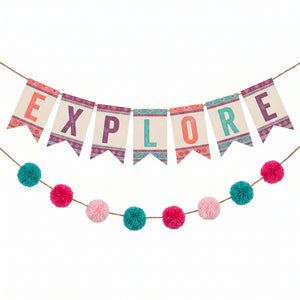 Free Spirit Canvas Pom Pom Banner